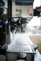 máquina de café em um bar close-up. foto