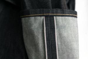 close-ups de jeans selvedge foto