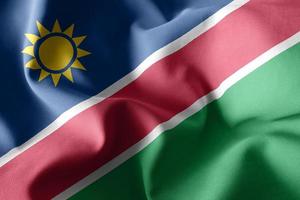 3d realista bandeira de seda acenando da namíbia foto