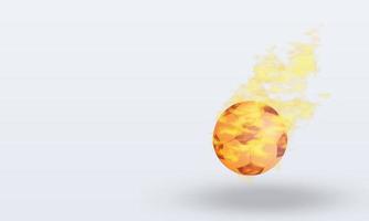 Bola de fogo de bola esportiva 3d renderizando vista direita foto