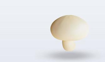 Vista superior de renderização de cogumelos vegetais 3D foto