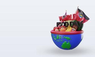3d dia mundial da comida antígua e barbuda renderização vista direita foto