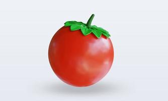 Vista frontal de renderização de tomate vegetal 3D foto