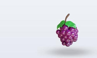 3d frutas uva renderização vista direita foto