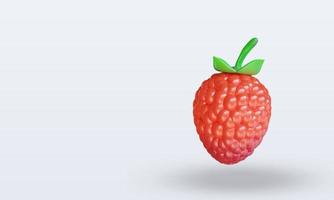 3d frutas framboesa renderização vista direita foto