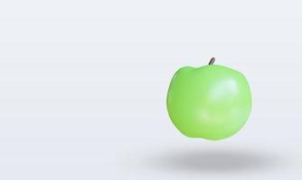 3d frutas maçã verde renderização vista direita foto