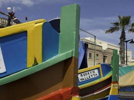 marsaxlokk, malta, 2017- o porto de marsaxlokk na ilha de malta foto