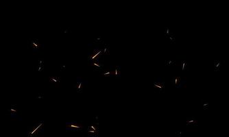 queimando faíscas quentes voam do grande fogo no céu noturno. belo abstrato sobre o tema do fogo, luz e vida. foto