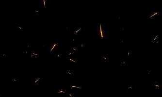 queimando faíscas quentes voam do grande fogo no céu noturno. belo abstrato sobre o tema do fogo, luz e vida. foto