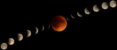 composto de lapso de tempo do eclipse lunar foto