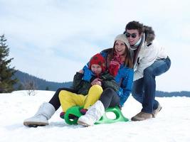 vista da família de inverno foto