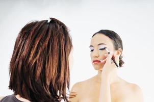 vista de tratamento de maquiagem foto