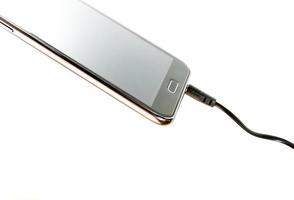 cabo de linha plana de áudio conectar ao telefone inteligente foto