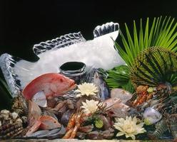 exibição tailandesa de frutos do mar foto