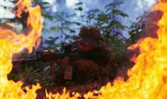 soldado em ação foto