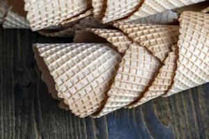 cones de waffle para sorvete foto