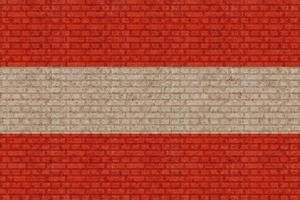 3D bandeira da Áustria na parede de tijolos foto