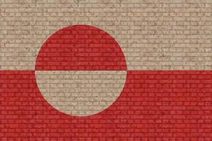 bandeira 3D da Groenlândia na parede de tijolos foto