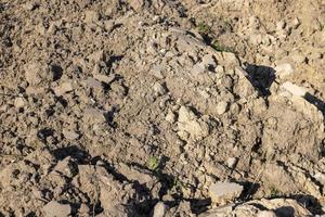 um campo arado com solo fértil para atividades agrícolas foto