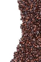 grãos de café torrados close-up foto