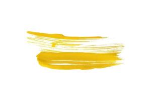 escova amarela isolada no fundo branco. aquarela amarela foto