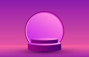 pódio 3d violeta realista com círculo foto