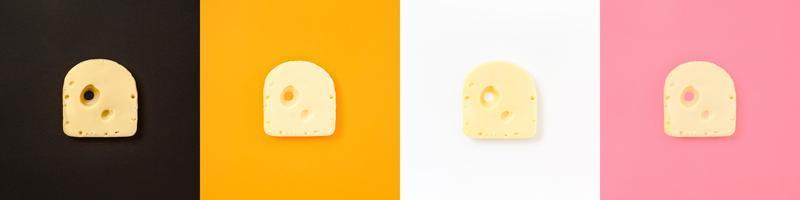conjunto de colagem de pedaços de queijo foto