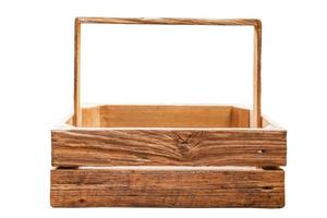 cesta de madeira vazia. foto