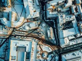 praça kontraktova no podil em kyiv, vista aérea foto