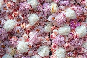 rosas cor de rosa brilhantes como pano de fundo, flores coloridas foto