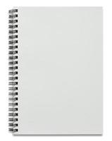 caderno espiral branco em branco isolado no branco foto