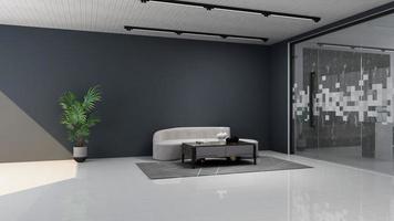 conceito de design de interiores de sala de estar moderna - sala de relaxamento confortável em renderização 3d foto