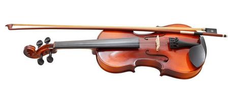 violino de madeira tradicional com arco francês foto