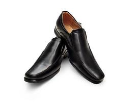 sapatos de moda masculina, preto, design clássico isolado em um fundo branco foto