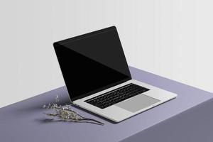 maquete de laptop limpo em branco foto