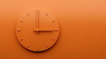 relógio laranja mínimo 03 00 três horas relógio de parede minimalista abstrato 15 00 ou 3 00 ilustração 3d foto