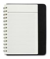 caderno espiral em branco isolado no branco foto