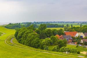 norte alemão agrícolas matéria dique árvores natureza paisagem panorama germany. foto