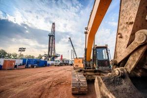 plataforma de perfuração de petróleo e gás. operação de plataforma de perfuração de petróleo na plataforma de petróleo na indústria de petróleo e gás. sistema de acionamento superior da plataforma de perfuração. foto