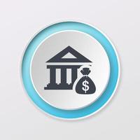 botão jogar ícone de logotipo de design de finanças de banco de cor branca foto
