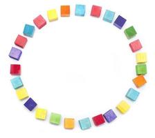 moldura circular de blocos de brinquedos coloridos