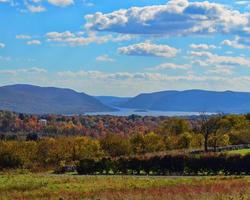 Hudson River View no outono foto