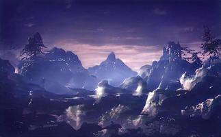 montanhas fantasia fundos jogo site paisagens foto