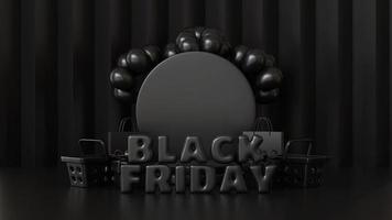 fundo de compras de sexta-feira negra de ilustração 3D foto