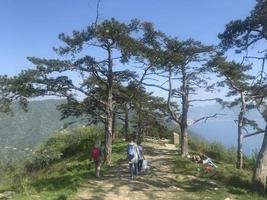 pieve ligure, itália - 25 de abril de 2018 - massa italiana recheada em forma de triângulo do festival pansoti foto