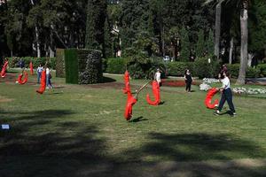 genoa, itália - 27 de abril de 2017 - retorno da euroflora a genoa no cenário único dos parques nervi foto