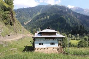 majestosa beleza natural de neelum, vale, caxemira. o vale neelum é famoso por sua beleza natural, árvores verdes exuberantes e rios de água limpa. foto