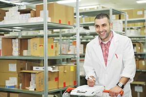 armazenamento de suprimentos médicos da fábrica interior foto