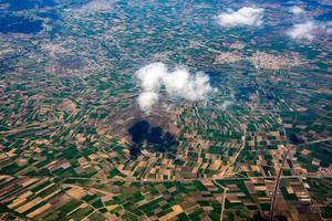 campos cultivados vista aérea paisagem foto