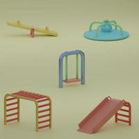 Conjunto de playground renderizado em 3D perfeito para projeto de design foto